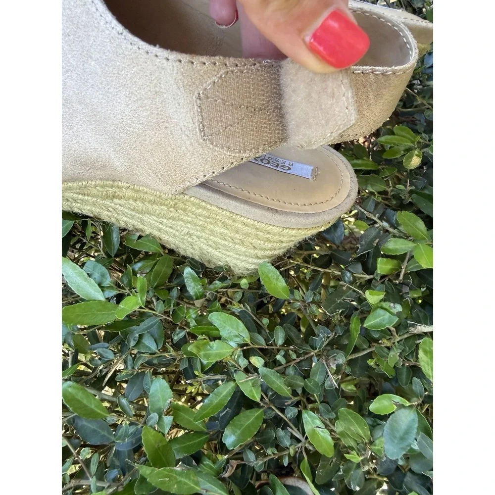 Geox Respira BlushPink Wedge Espadrille Sandals Peep Toe‎ EU 39.5 US 8.5/9